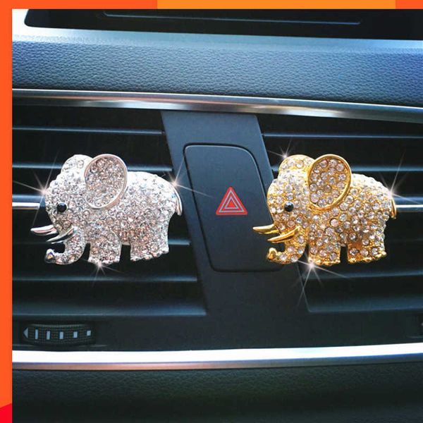 Nuovi accessori per auto Bling Aroma Vent Clip Profumo per auto Profumo per auto Deodorante per auto In ornamenti per auto Diamond Elephant Auto Interior Decor