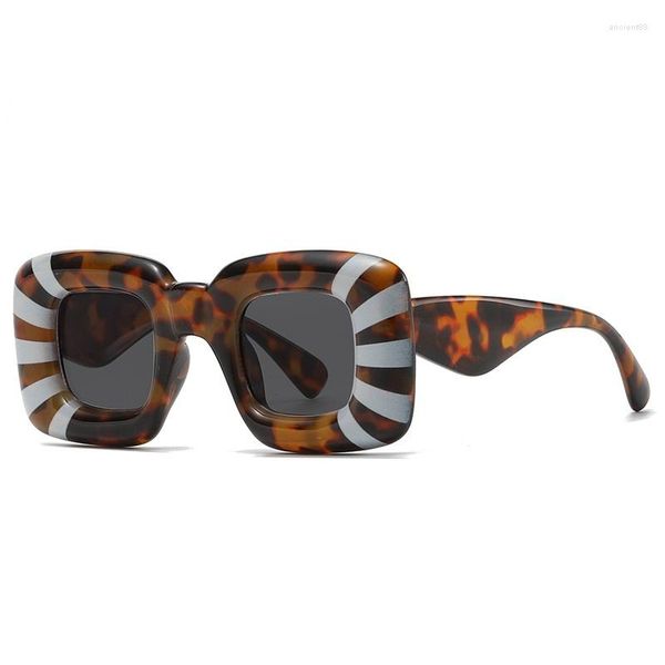 Sonnenbrille mit Rahmen, bedruckt, 86629, europäische und amerikanische, brotfarbene Mode für Herren und Damen