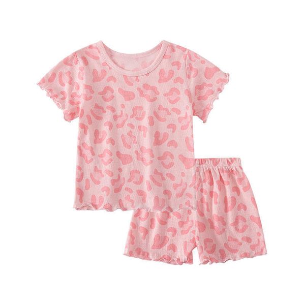 Kleidung Sets Baby Sommer Freizeit Tragen Hause Kleidung Kinder Mädchen T-shirt Shorts Anzug Kleinkind Kurzarm Nachtwäsche Set Y23