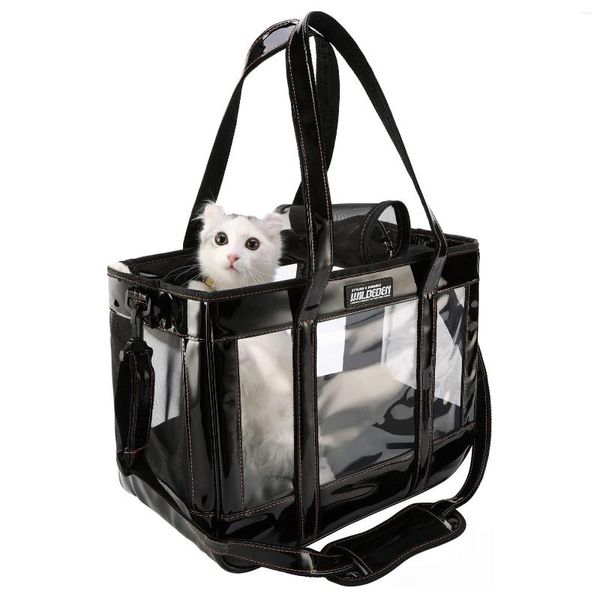 Coprisedili per auto per cani EDENPETZ Moda trasparente Pet Cat Carrier Bag Carico 7KG Puppy Kitty Carrying Shoulder Borsa pieghevole in PU