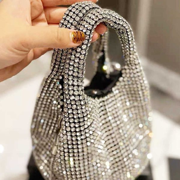 Totes Tote Bags per le donne Borse da sera di lusso alla moda con strass Bling Crystal Clutch Designer Beach Bag 230509