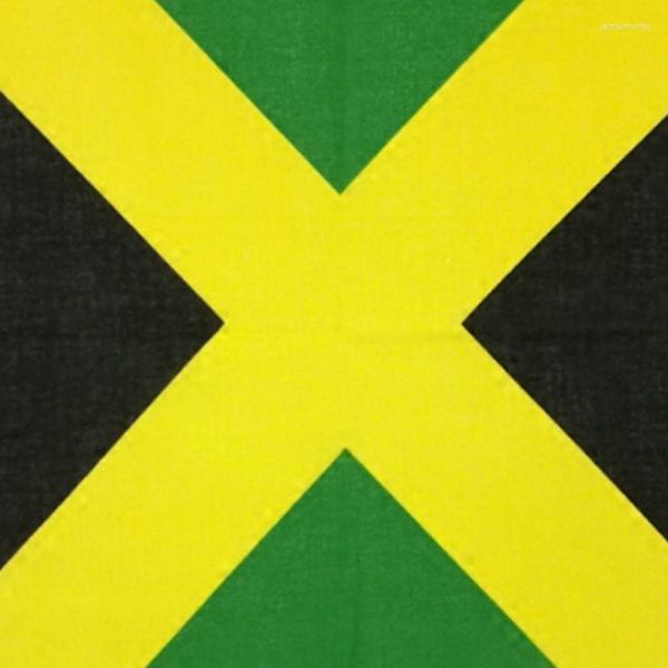 Papillon Bandiera della Giamaica Stampa Bandane quadrate unisex Sciarpa per capelli in cotone Motociclista Fazzoletto da collo Hip-Hop Copricapo Accessorio patriottico