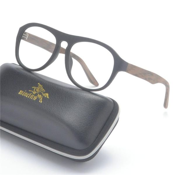 Óculos de sol Frames Fashion Prescription óculos de madeira moldura de miopia de grãos de madeira com lente transparente masculino mulheres óculos fml