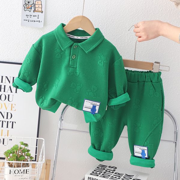 Yeni Sonbahar Moda Bebek Erkek Giysileri Takımlar Çocuklar Kızlar T-Shirt Pantolon 2 PCS/Setler Toddler Sıradan Pamuk Kostüm Çocuk Takibi