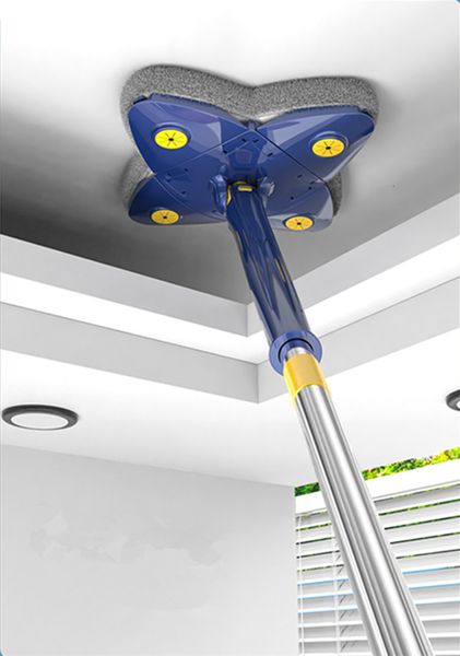 Mop Twist Mop pieghevole Auto-strizzante 360 Lavaggio a mano libera Spremere Tipo X Soffitto in vetro Scale Polvere Angolo Strumento multiuso pulito per la casa 230510