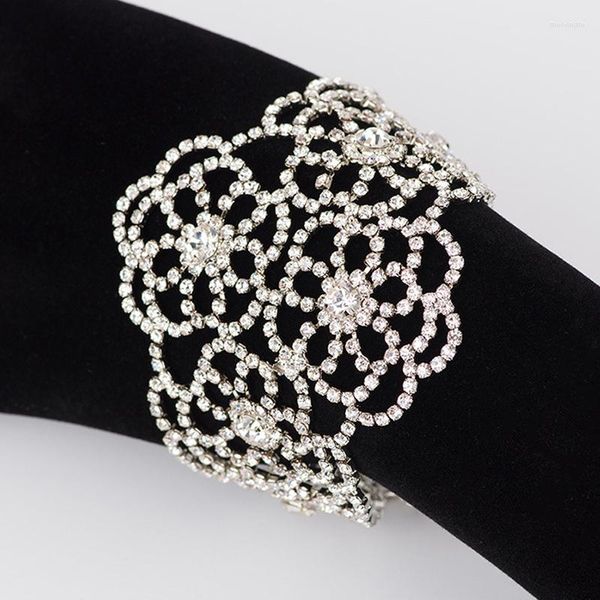 Verbindungs-Armbänder Großhandelsmarken-Verkaufs-Weinlese-Goldfarben-Grün-Blumen-Kristallrhinestones-Armband-Armband-Schmucksachen für Frauen, die B028 Wedding sind