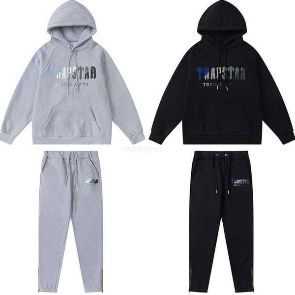 Abbigliamento firmato Felpe da uomo Tute Felpe con cappuccio Piccolo gruppo Rap Trend marchio Trapstar Blu Bianco Asciugamano Ricamo Peluche Maglione con cappuccio Pantaloni sportivi casual 23