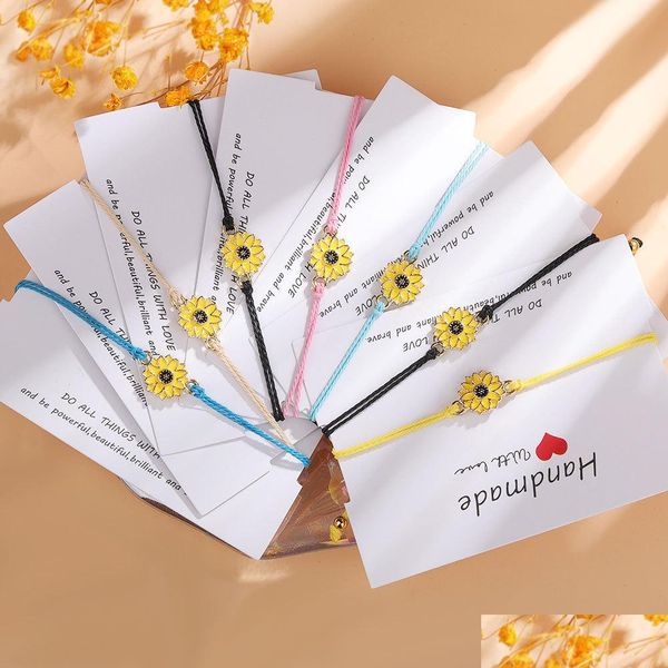 Bracelets de charme 2021 Novo casal de moda Sun Moon Cross Cross Sunflower Pingente