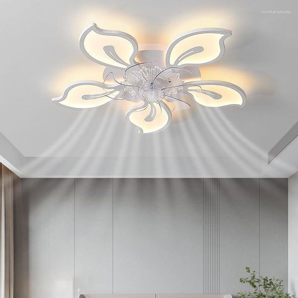 Lampadari Ventilatore a soffitto Luci per soggiorno Camera da letto per bambini Sala da pranzo Apparecchio Illuminazione per interni Telecomando Lampade dimmerabili Lustri