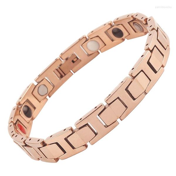 Braccialetti di collegamento Elegante braccialetto di energia magnetica con pietre della salute-acciaio al tungsteno Germanio gioielli maschili uomo donna lusso
