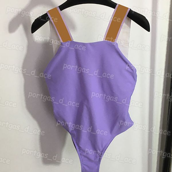 Designer Womenswearwearwarwear purple verão de uma peça de maiô de férias de férias de férias