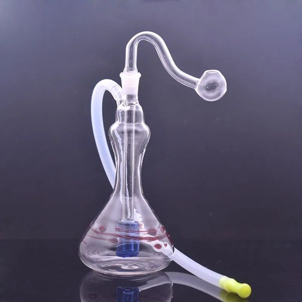 Blumenvasen-Stil Glasölbrenner Bong Ashcatcher Shisha Wasserpfeifen Inline Matrix Perc Thick Pyrex Clear Heady Recycler Dab Rig Bongs