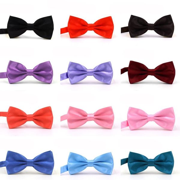 Bräutigam-Krawatten-Fliege für Herren, einfarbig, doppellagig, für Hochzeit, Bräutigam, Trauzeuge