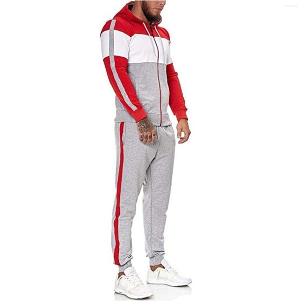 Herren-Trainingsanzüge, Vintage-Skianzüge für Herren, Trainingsanzug, langärmelig, Patchwork, Sport-Outfit, Hosenanzug, Jacke, 38 Jahre