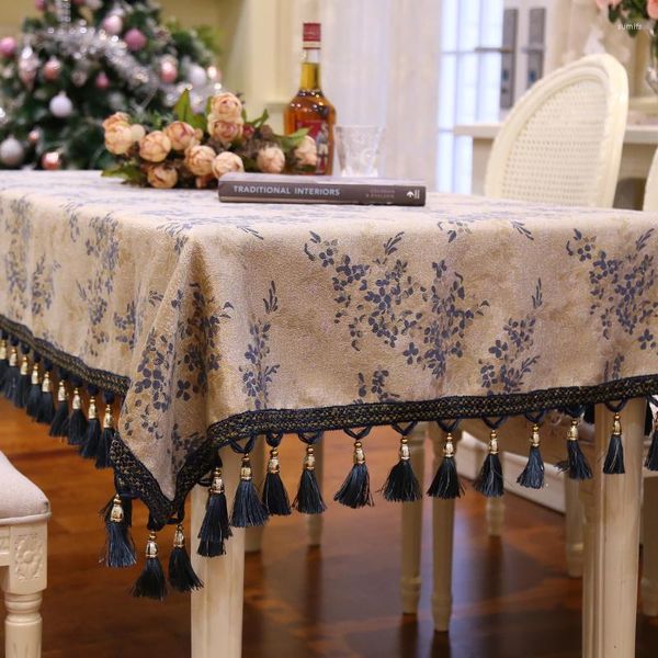 Tovaglia Fashion Modern Home Linea Cotone Fiori Blu Nappe Tovaglia Tovaglia Bandierina Copri Tè