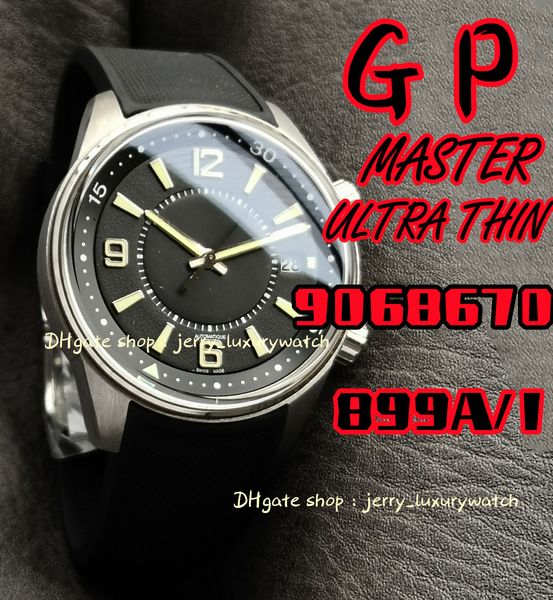 GP JL Watch Luxury Men's Discovery Magazine, 9068671 Fine Steel Case с натуральным резиновым ремешком, черный циферблат, 899A/1 Автоматическое механическое движение, 42 мм.