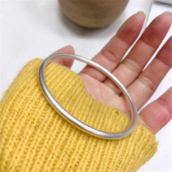 Bangle Style Fashion Solid S999 Sterling Silver Inheritance Series Braccialetti a bocca chiusa Smooth Grind per le donne Dropship