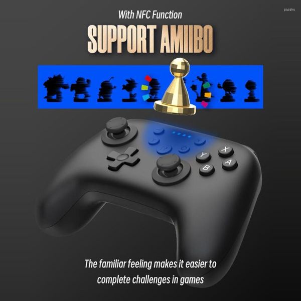 Controladores de jogo Mini manivela sem fio com giroscópio de seis eixos Retro Console NFC Vibração de 3 estágios Velocidade de turbina para diversão