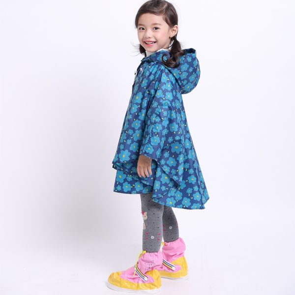 Rain Gear Bambini Impermeabile Poliestere Cute Baby Outdoor Rain Coat Tute impermeabili Poncho Big Hat Student Rainwear 230511