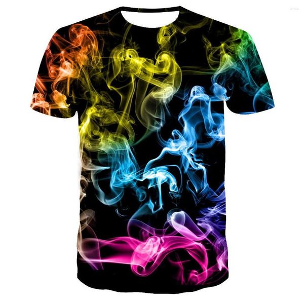 Мужские рубашки T 2023 Пара Tshirt Europe и Соединенные Штаты Ship Fashion Fashion 3D Smoke Printings of Murs/Women с коротким рукавом футболка