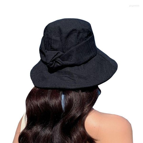 Cappello a tesa larga Cappello Estivo da donna Sottile Circonferenza della testa grande Sole Stile coreano Pieghe e intoppi Copertura del viso Secchio a prova di sole