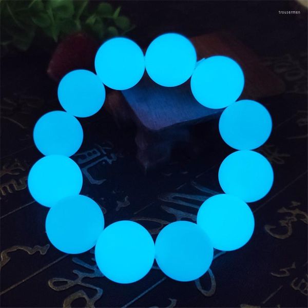 Strand Natural Stone Breaded Bracelet Yoga Cura de brilho luminoso no escuro para homens mulheres charme miçangas jóias de budismo de oração