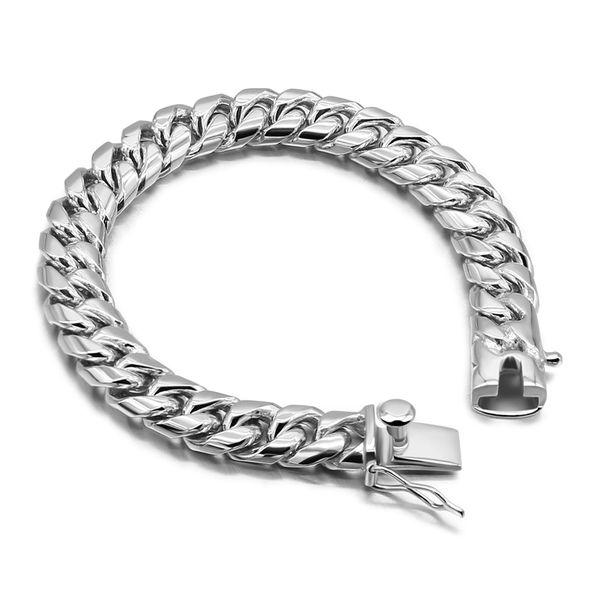 ziqiudie S925 argento sterling placcato platino bracciale spesso da uomo dominatore stile maschile catena cubana invia marito amore larghezza 10M