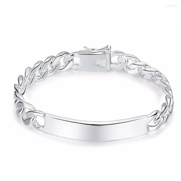 Link Armbänder Frauen Männer 8MM Silber Armband Hand Kette Kuba Punk Kupfer Beschichtung Armreif Mit Schnalle Bar Dekoration party Casual