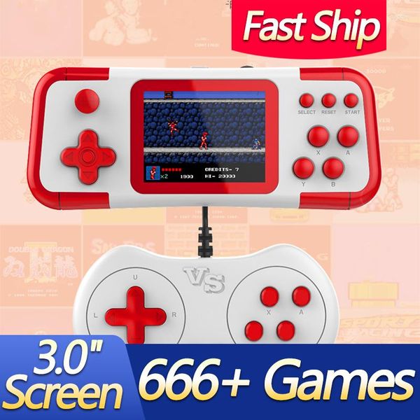 Vintage Super Game Console Classic Portable Home Handheld Video Built-in 666 Player Regalo per bambini