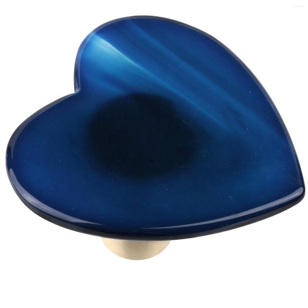 Mücevher Torbaları Mavi Akik Dilimler Çekmece Düğmeleri Vidalı Dolap Dolap Dolap Dolap Dolap Mobilyaları için Kalp Şekli Çekenler