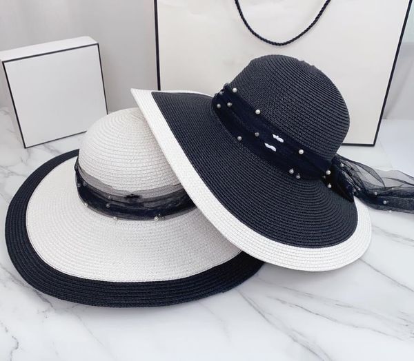 Viagem de verão de palha no atacado Big Brim Brim Selshade chapéu tudo o que é moda de moda Straw Beach Sun Hats Tide Tide