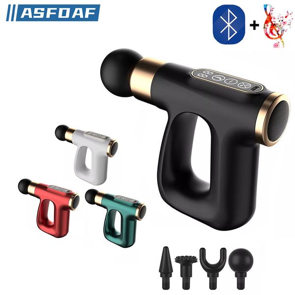 Massaggiatore per tutto il corpo ASFDAF Mini pistola per massaggio con funzione musicale con collegamento Bluetooth Massaggiatore per pistola a percussione per il rilassamento muscolare dei tessuti profondi del collo del corpo 230510