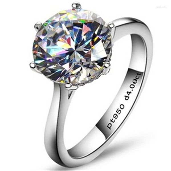 Küme halkaları Iogou lüks moissanit nişan yüzüğü 2-4ct solitaire 925 GRA sertifikası olan kadınlar için gümüş elmas düğün
