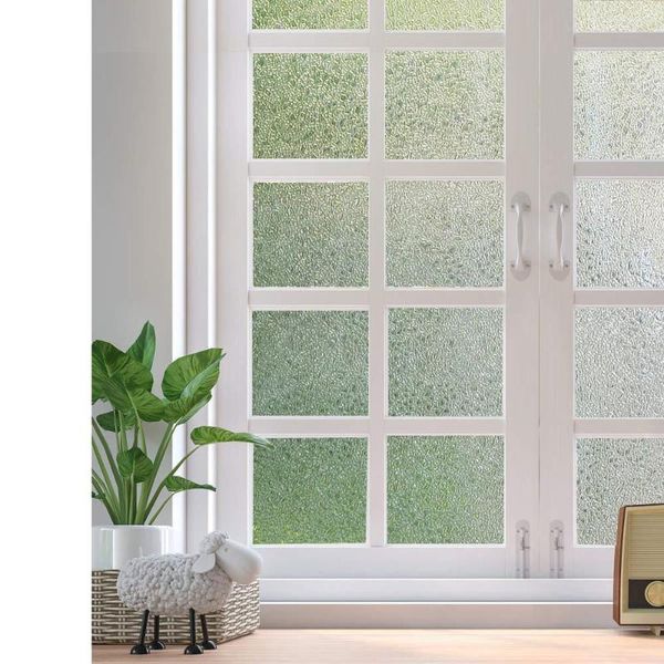 Fensteraufkleber, 90 x 200 cm, Zuckerguss, Sichtschutzfolie, 3D-Sonnenschutz, elektrostatisches Glas, selbstklebende PVC-Wärmedämmfolien