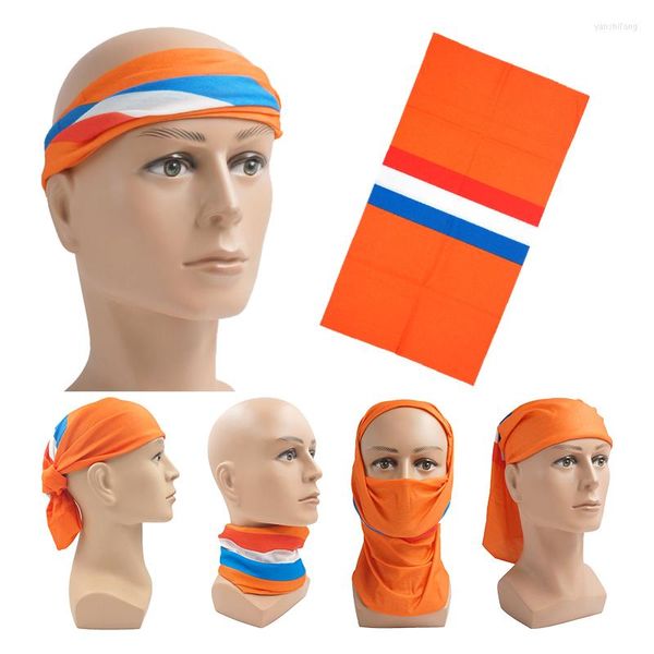 Sciarpe Bandiera olandese Bandana Uomo/Donna Sciarpa testa magica Festa nazionale olandese Fascia Soldato dell'esercito Campeggio Ciclismo Balaclava Maschera