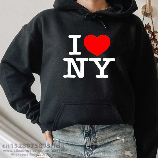 Kadın Hoodies Sweatshirts NY New York'u Seviyorum Paris'i Seviyorum Kadın Komik Kapüşonlu Kız Estetik Kıyafetler Sonbahar ve Kış Grafik Hoodie Harajuku Kazak P230511