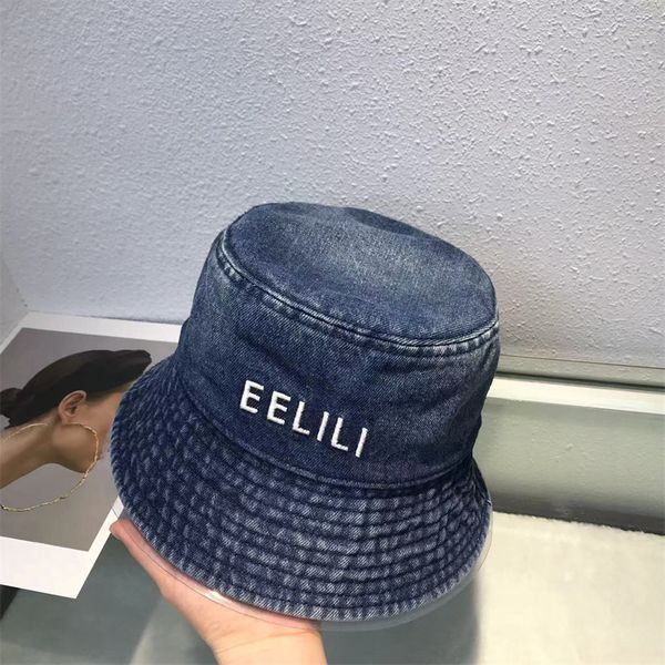 Vintage Buck Hats Marka Tasarımcı Erkekler Casquette Cap Yıkanmış Denim Mektup Çıkarımları Açık Bisiklet Kadınlar Güneşlik Güneş Koruyucu Düz Takılı Kapaklar