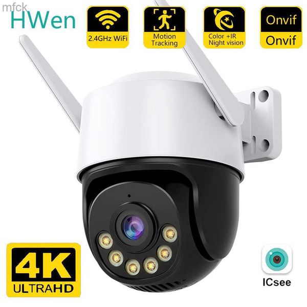 Камеры платы 4K 8MP Wi -Fi Ptz IP -камера Outdoor 5x цифровой Zoom Color Night Vision Camera Беспроводное видео видеонаблюдение приложение ICSEE CCTV