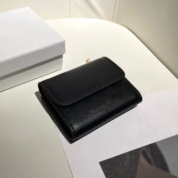 Rechteckige Leder-Clutch-Taschen, schwarze Desiger-Geldbörsen, klassische Geldbörsen, luxuriöse schlichte Kartenhalter, praktische Damen-Geldbörse