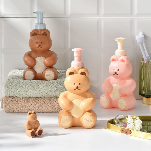 Dispensador de sabão líquido Cartoon Urso Espumante Banheiro Sinitalizador de mão SHAMPOO GEL GEL REFINCIÁVEL BOMANHA BOMANHA FACAÇÃO DE ESCOMA 230510