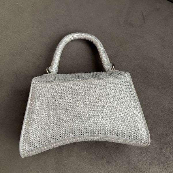 Custodie Clessidra in vera pelle Borse tote con strass e diamanti intarsiati Borse da donna con pochette luccicante tracolla a tracolla Luxurys Man Top hand