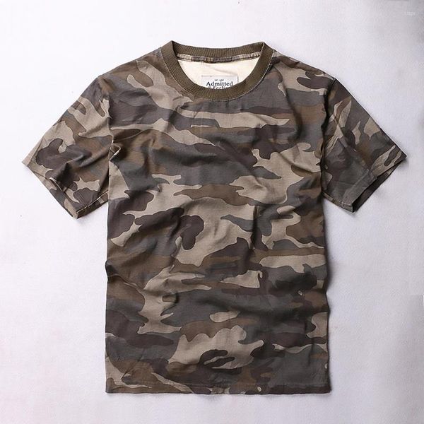 T-shirt da uomo 1606 Summer Fashion T-shirt mimetiche da uomo Outdoor stile militare Cotton Cargo Pullover Tees O-Collo Vintage Thin