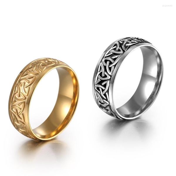Кластерные кольца S7 Nordic Style Viking Графический двухцветный титановый стальной кольцо личность мужской темперамент SA1134