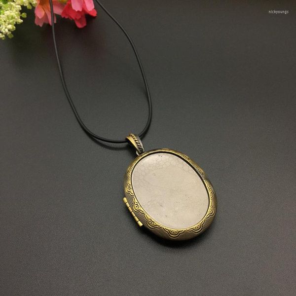 Charms 5pcs/Lot Fashion Retro Bronze Oval Flip Pendant Pict