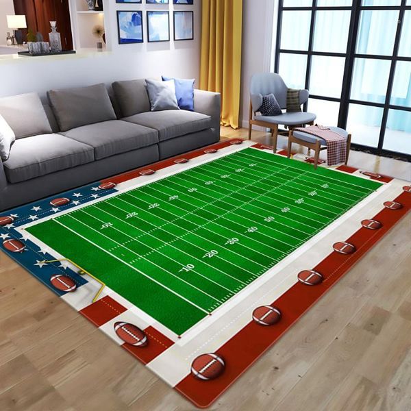 Tappeti Modern Child Playground Mat Campo da rugby Modello 3D stampato per soggiorno Decorazioni camera da letto Tappeto Area giochi per bambini Tappeti1