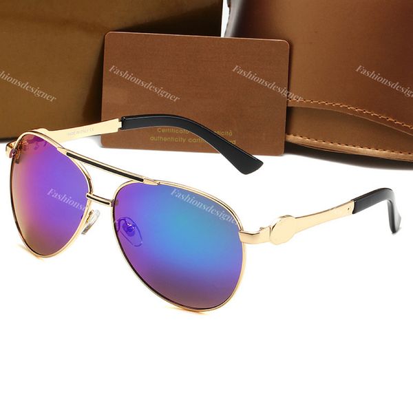 Herren-Sonnenbrillen-Designer, Gafas de Sol, Herren-Brille, Gold, ovaler Rahmen, Schutzbrille, Strand, UV-Schutz, Trend, Luxus-Herren-Sonnenbrille der großen Marke mit Etui, Pilotenbrille