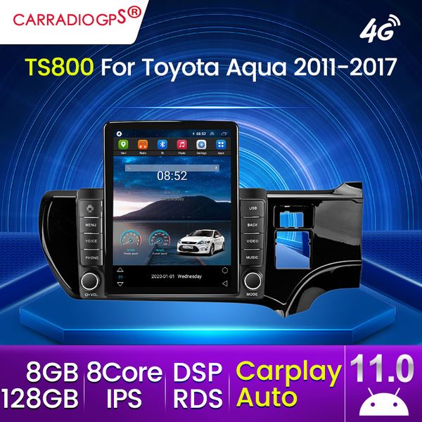 9.5-дюймовый экран Tesla для Toyota Aqua 2011-2017 Правооруженной автомобиль DVD DVD-радио мультимедийный видеоплеер навигация Stereo GPS Android