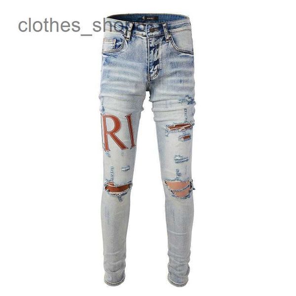 Designer Jeans Herren Jean Amirres Denim Herren Hosen Neue US-Freizeit Hip Hop High Street Abgenutzte gewaschene Speckled Slim Fit Jeans für Männer #840 MBFH