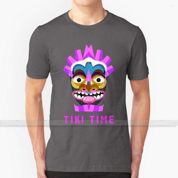 Camisetas masculinas TIKI TEMPO PRIMEIRA DESIGN Custom Print For Men Mulheres Cotton Camiseta Cool - Camisa Grande tamanho 6XL Tropical Beach Monster Totem engraçado