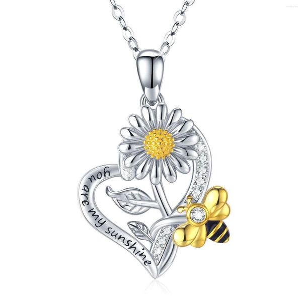 Correntes você é meu colar de girassol e abelhas do sol para garotas Girl Women Girlfriend Jewelry Gift
